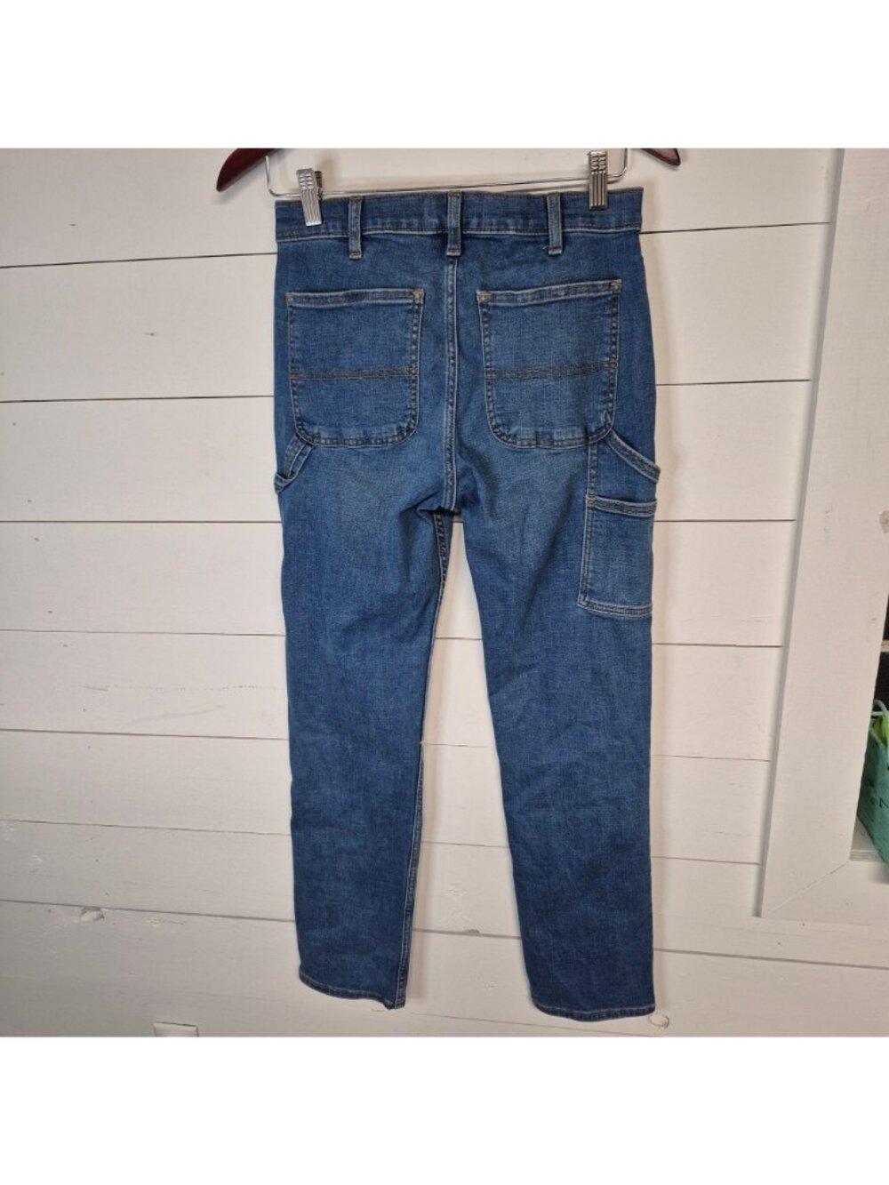Abercrombie Kids Loose Fit carpenter jeans in a blue wash Size 13/14 Adjustable - Picture 7 of 11